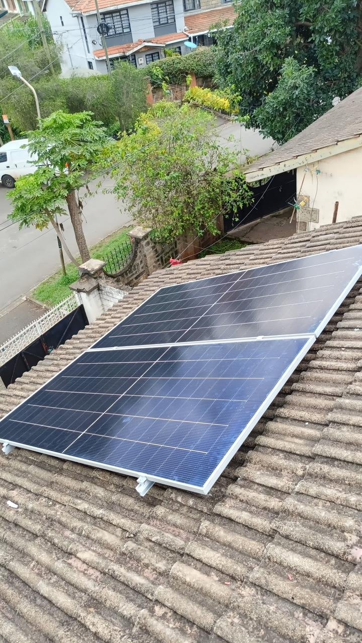 Langata — rooftop solar panels overlooking the neighbourhood