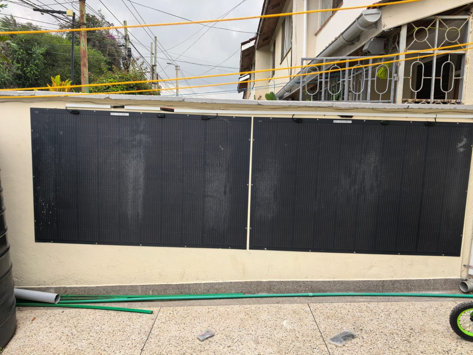 Ngumo — flexible solar panels mounted on the boundary wall