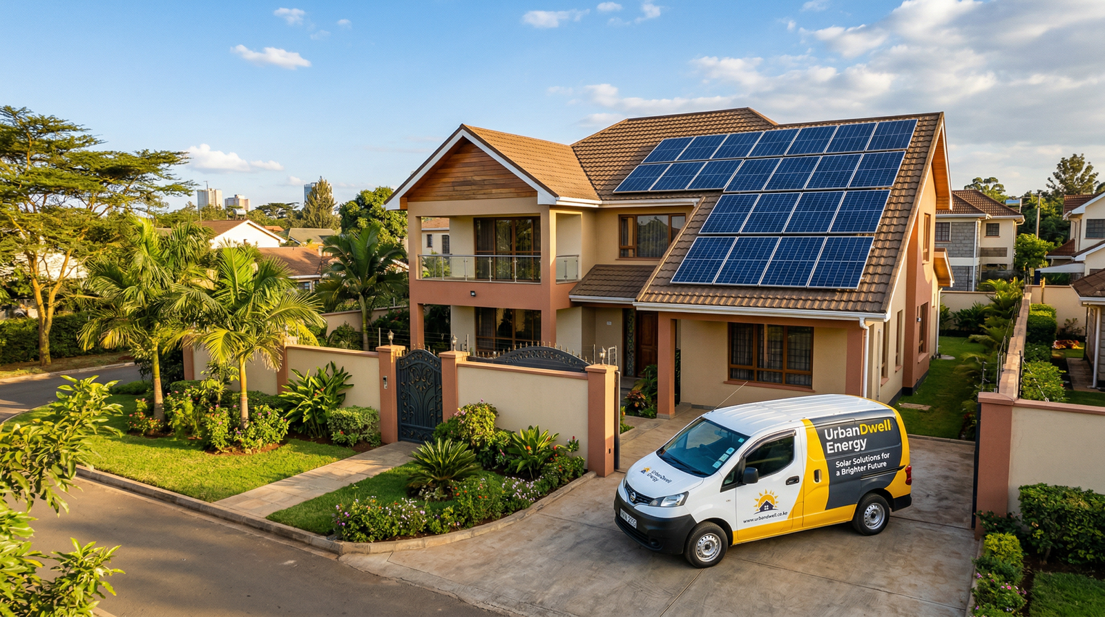 Rooftop solar installation on a Nairobi home